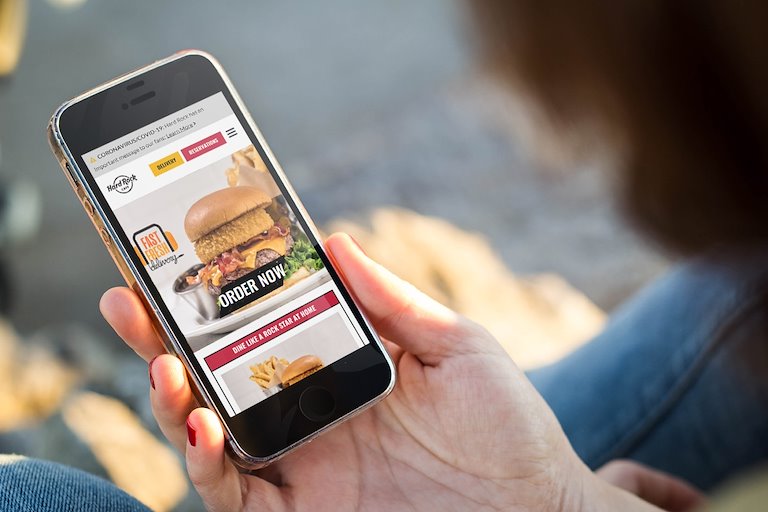 Hard Rock Cafe Delivery Guest ordering Hard Rock Cafe Delivery from mobile device