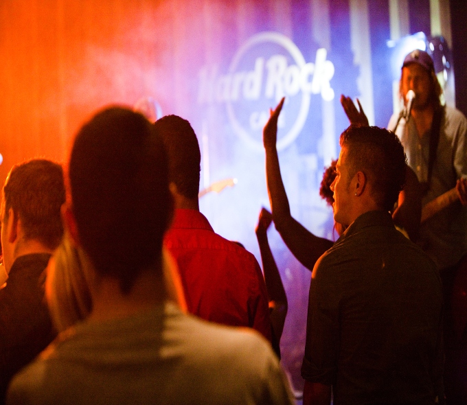 Image showing concertgoers in a dark room