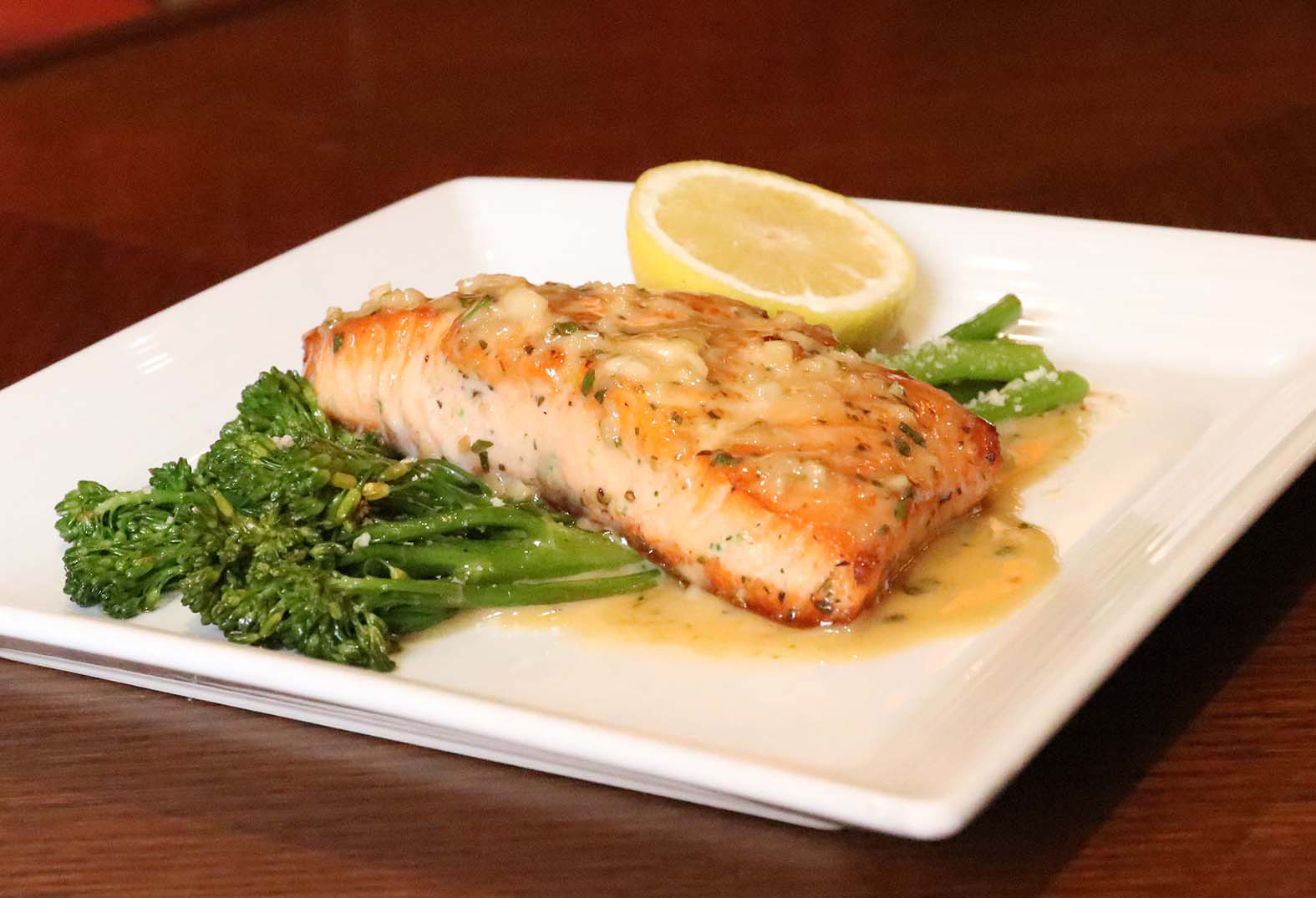 Salmon at Sorrisi at Seminole Casino Coconut Creek