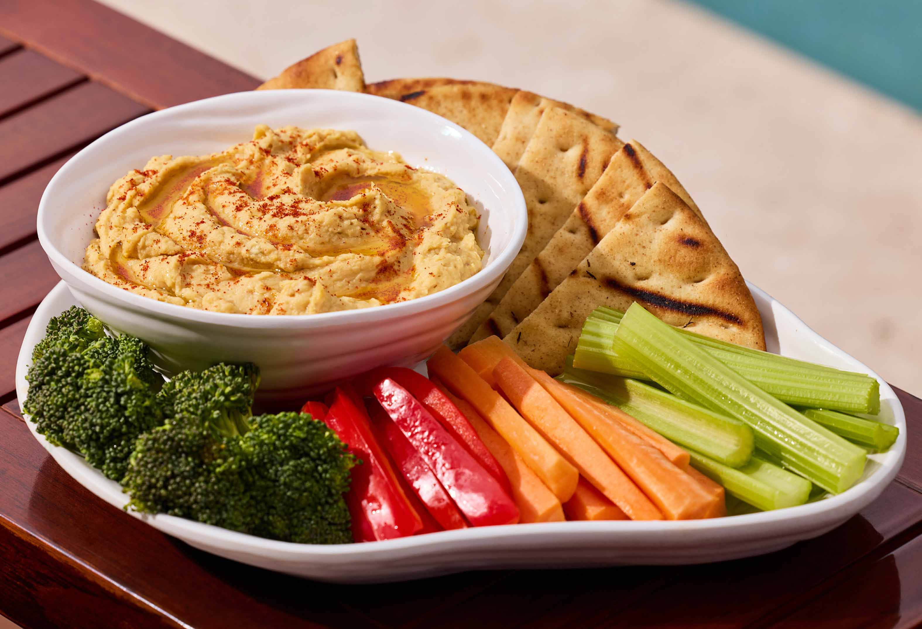 Hummus and Pita at Beach Club Bar & Grill