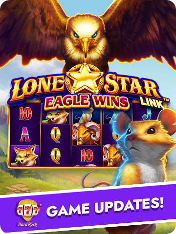 Lone Star Link Eagle Wins slot game in Hard Rock Jackpot Casino