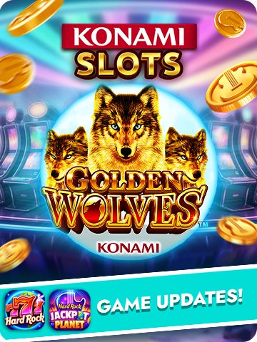 Golden Wolves Konami slot game in Hard Rock Jackpot Planet