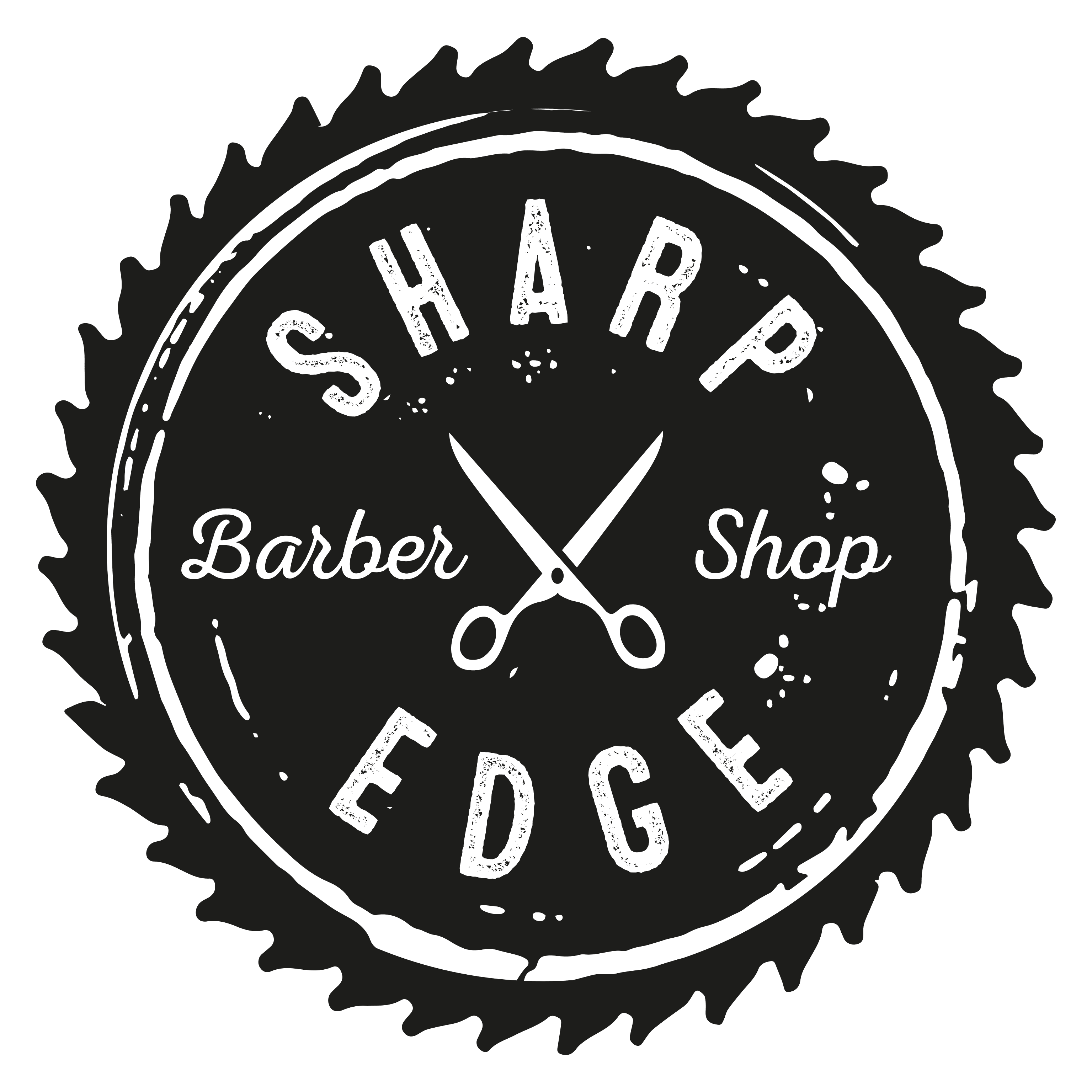 a circular saw with text and scissors