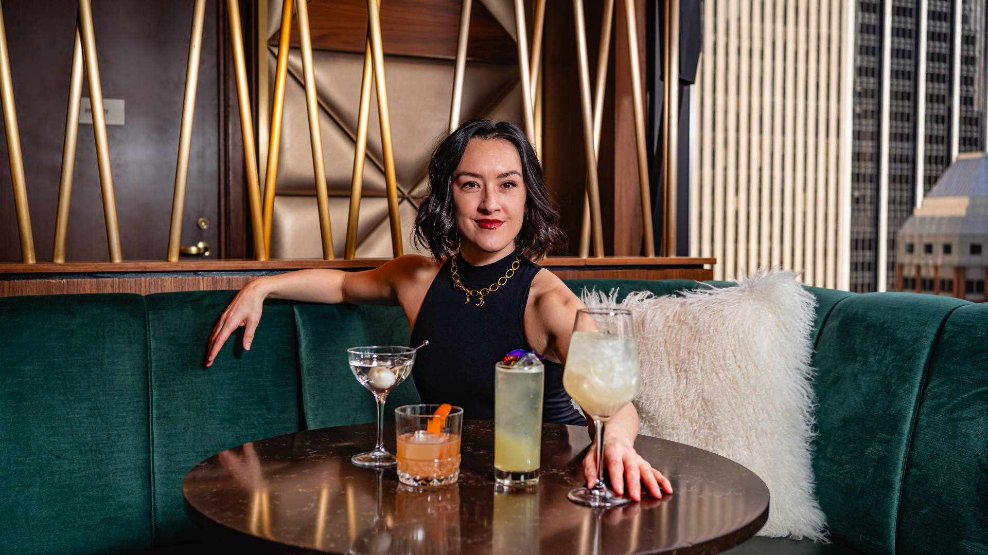Women behind some cocktails