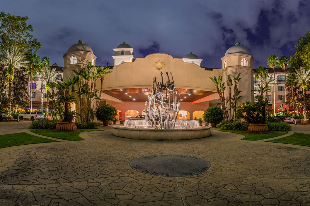 Hotel Entrance at Night