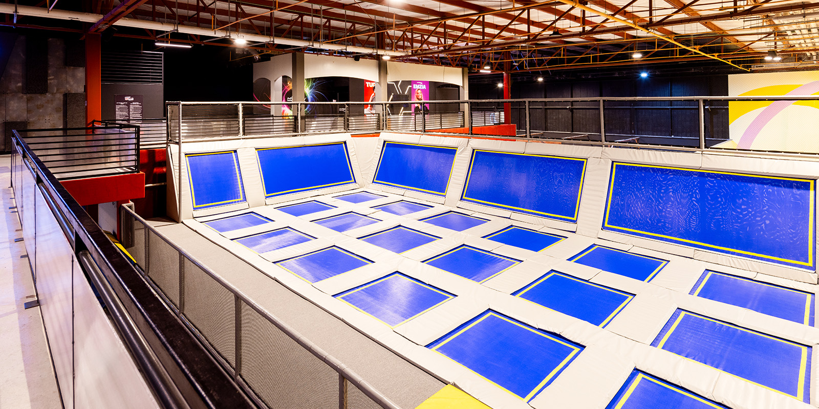 a trampoline in a building
