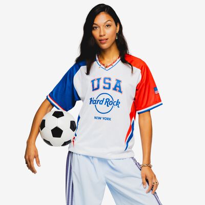 USA Soccer V-Neck Tee in White