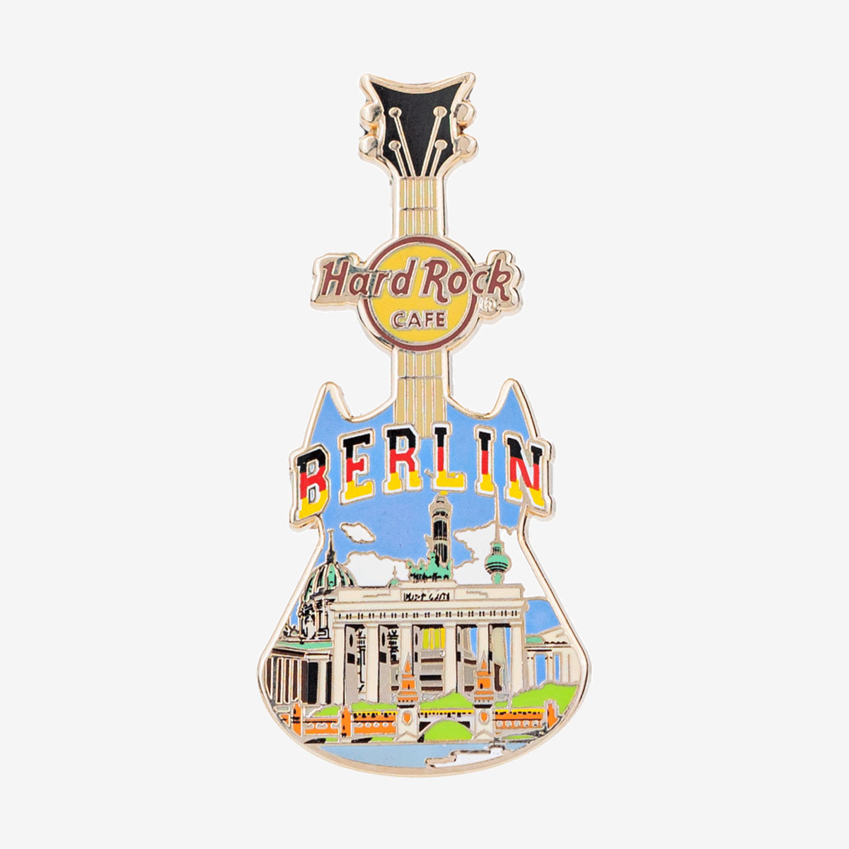 Collectible Guitar City Art Pin image number 1