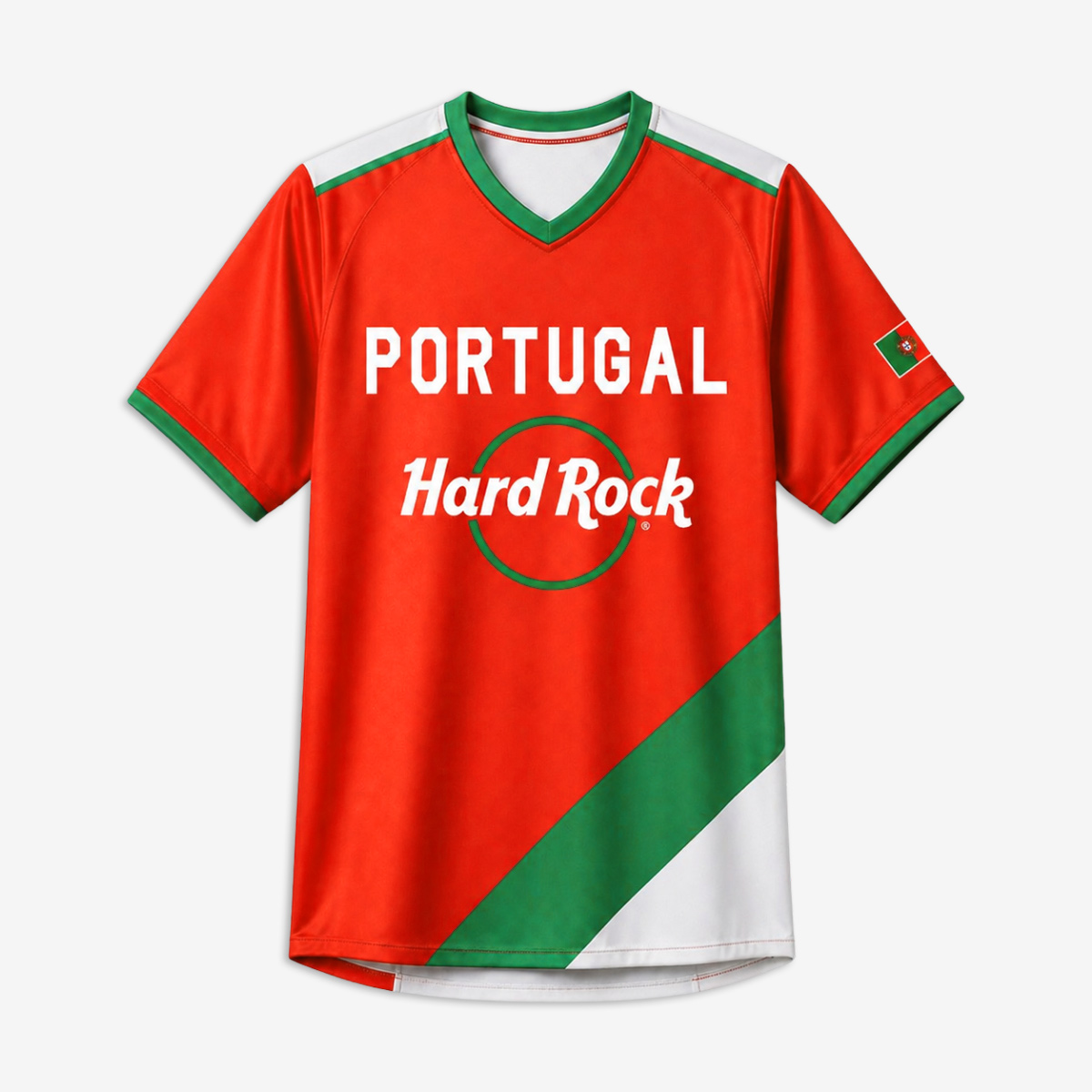 Portugal Soccer V-Neck Tee in Red image number 2