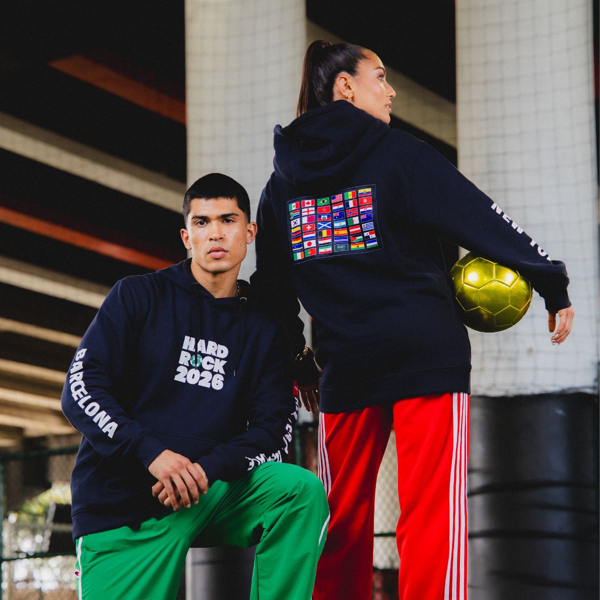 Soccer Fleece Hoodie in Navy image number 1